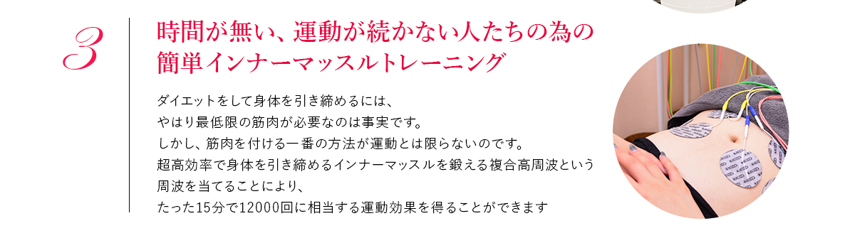 時間が無い、運動が続かない人たちの為の
            簡単インナーマッスルトレーニング